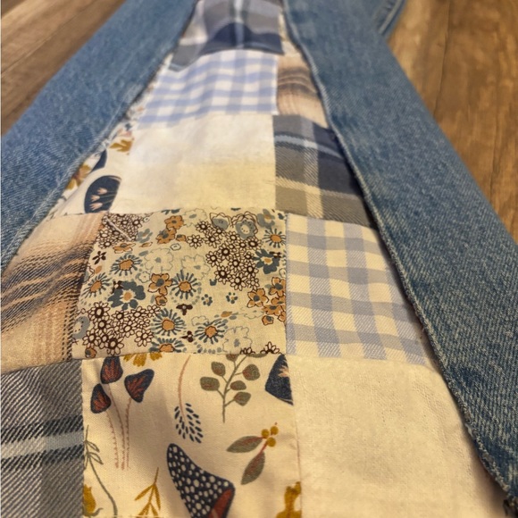 Dynamite Blue Flare Jeans with Patchwork Detail - Picture 2 of 6